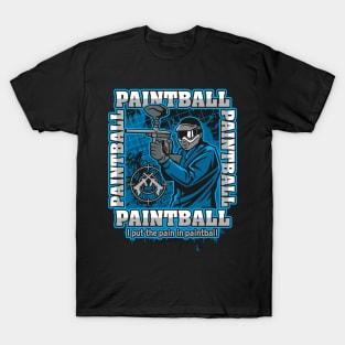 Paintball Player Blue Team T-Shirt